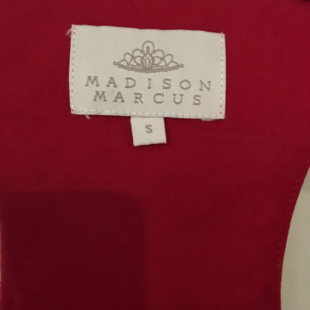 Madison Marcus Red ❤️ Ruffle Silk Racerback Top - Picture 4 of 5